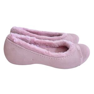 Crocs NaNook Faux Fur Lined Pink Clogs Dual Comfort Women's Sz 7